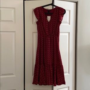 Banana Republic Red Midi Dress Size 0